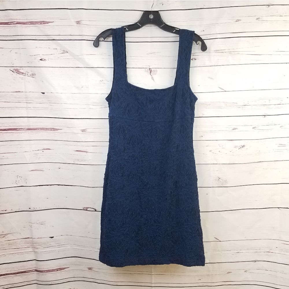 FREE PEOPLE Blue Black Stretchy Bodycon Dress